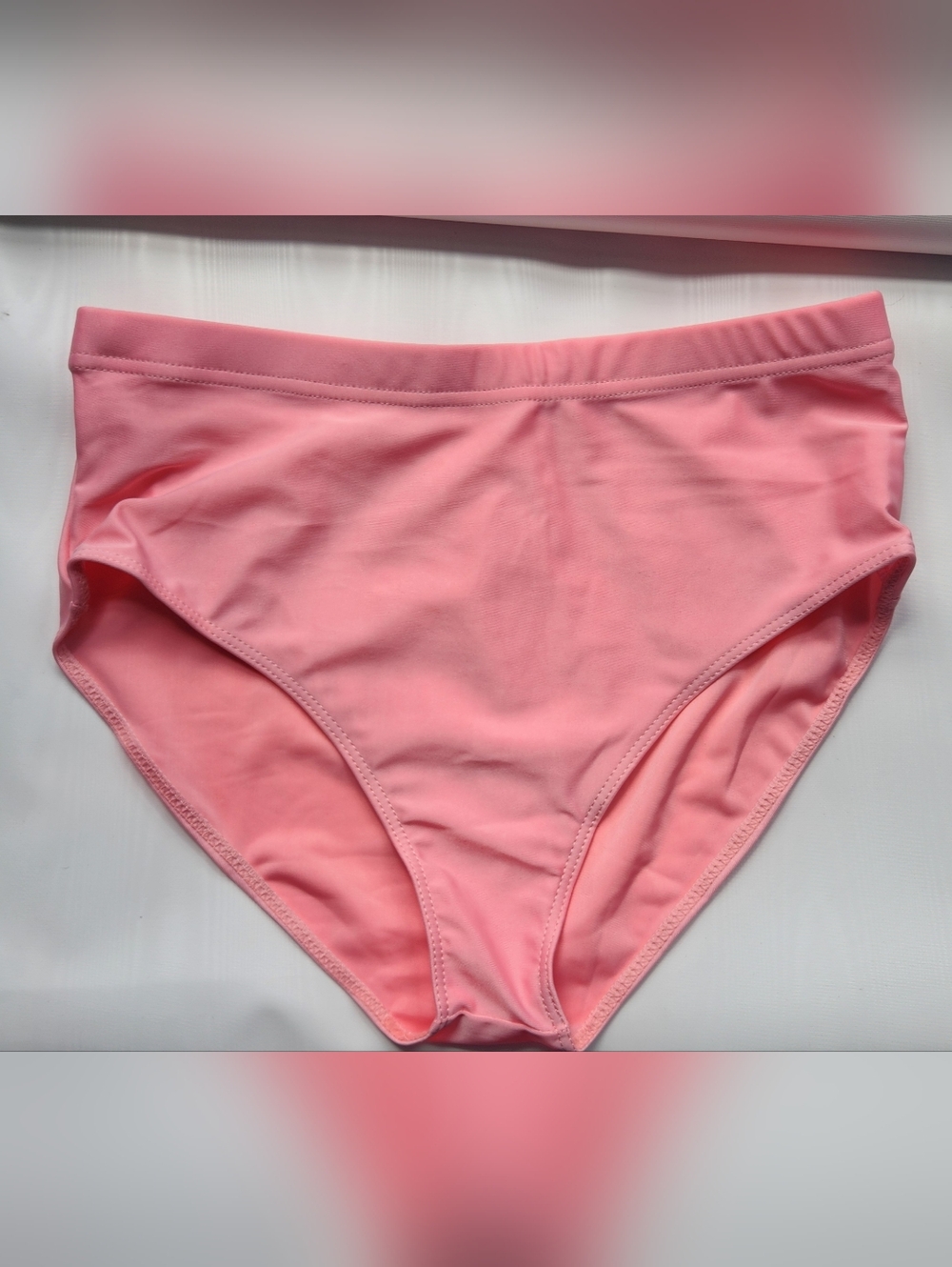 NWOT Real Essentials Women's High Waist Pink Bikini Bottoms Size XL